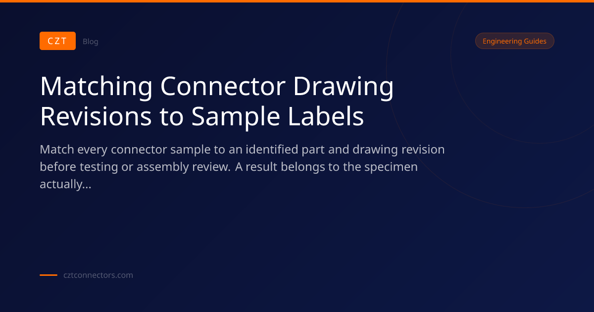 Matching Connector Drawing Revisions to Sample Labels | CZT