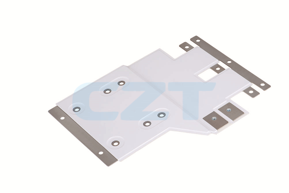 CZT laminated busbar example provides context for locating exposed edges and holes during dielectric-failure investigation; no failure is depicted