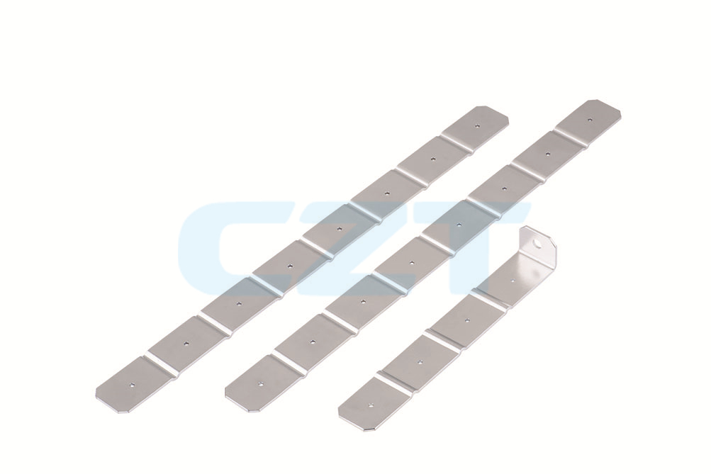 CZT battery-pack connection-strip examples show the physical interfaces that need material and joint records before a copper-to-aluminum transition can be qualified