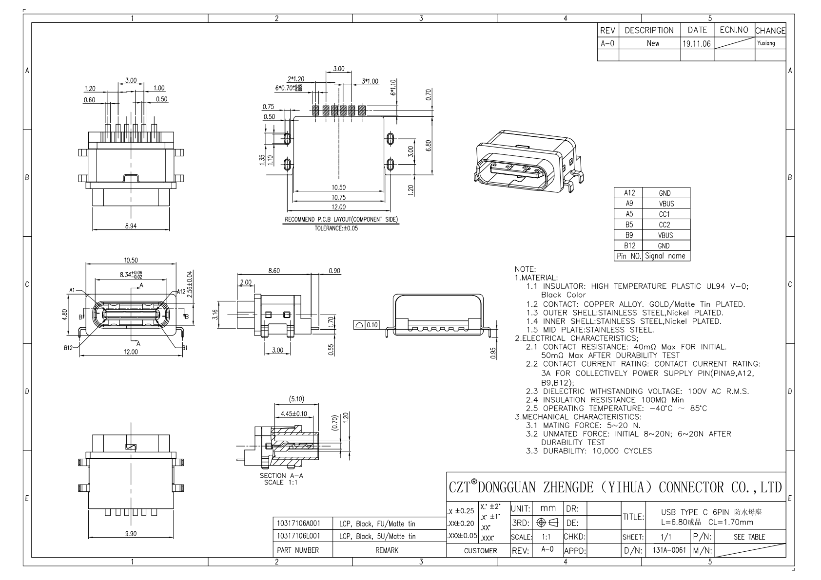 Official Type-C drawing provides dimensions for discussing enclosure integration; seal details and finished-assembly verification require the exact proposed construction