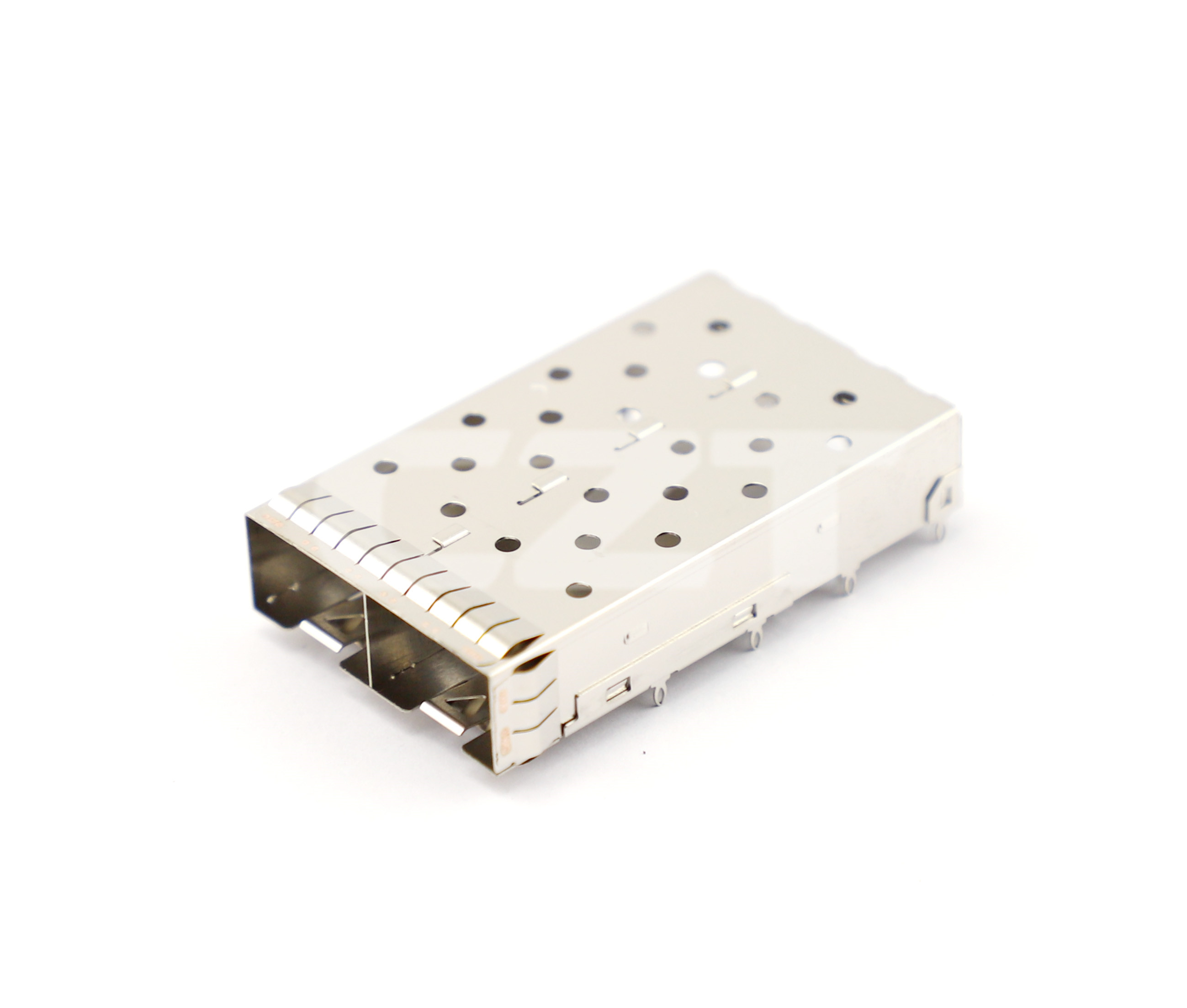 CZT two-port cage provides an identifiable mechanical assembly for planning an installed optical-port vibration test; no qualification result is implied