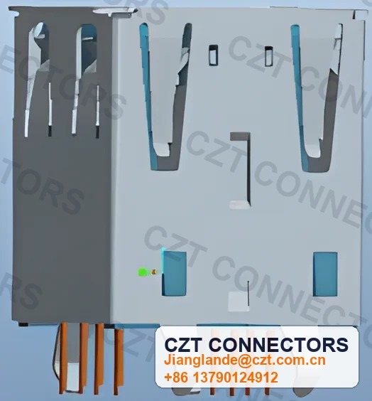 USB Female Receptacle Vertical Connector