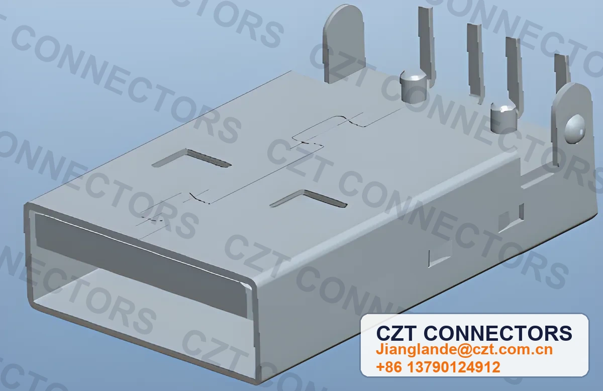 USB Type-A Male Plug Right-Angle Connector