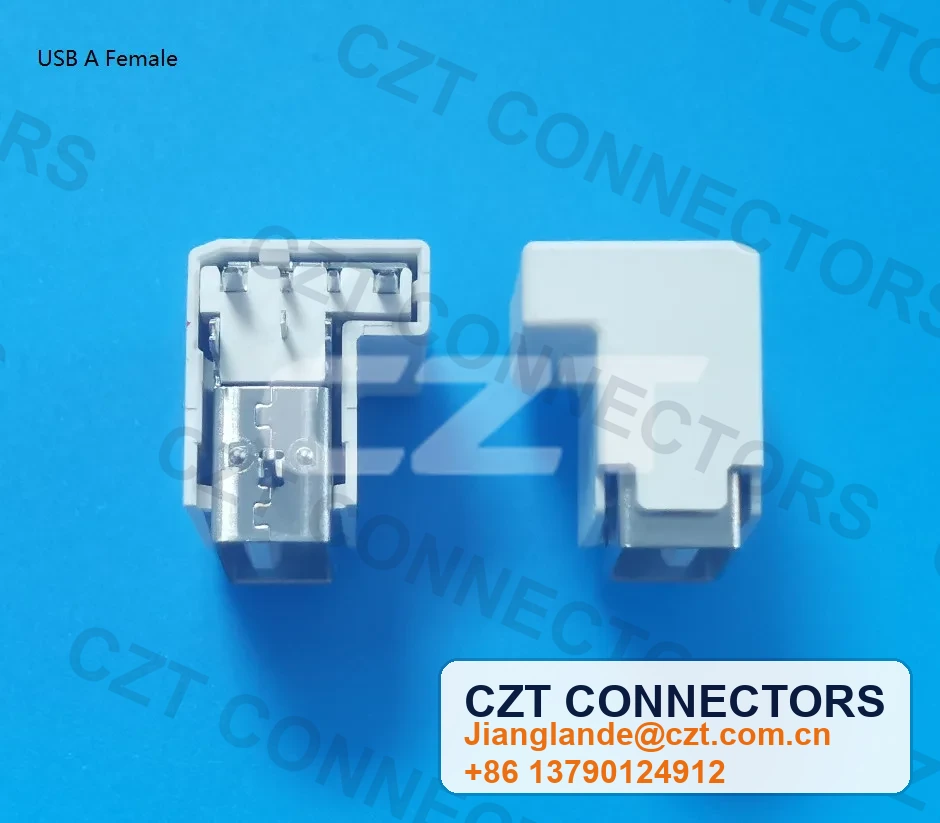 USB 2.0 Type-A 5P Female Receptacle Right-Angle Connector