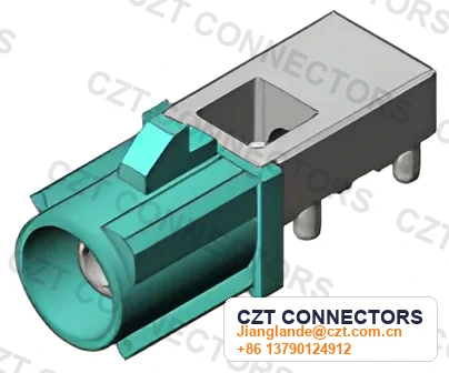 FAKRA Single-Port Male Horizontal PCB-Mount Connector