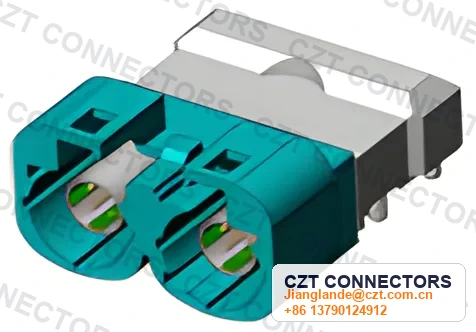 HSD Dual-Port Male Horizontal PCB-Mount Connector, 12.7mm Pitch
