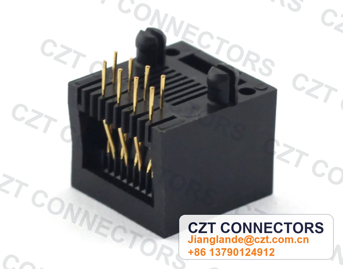 Single-Port PCB Mount Shielded RJ45 Modular Jack