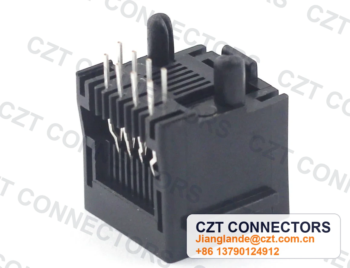 Single-Port PCB Mount Shielded RJ45 Modular Jack