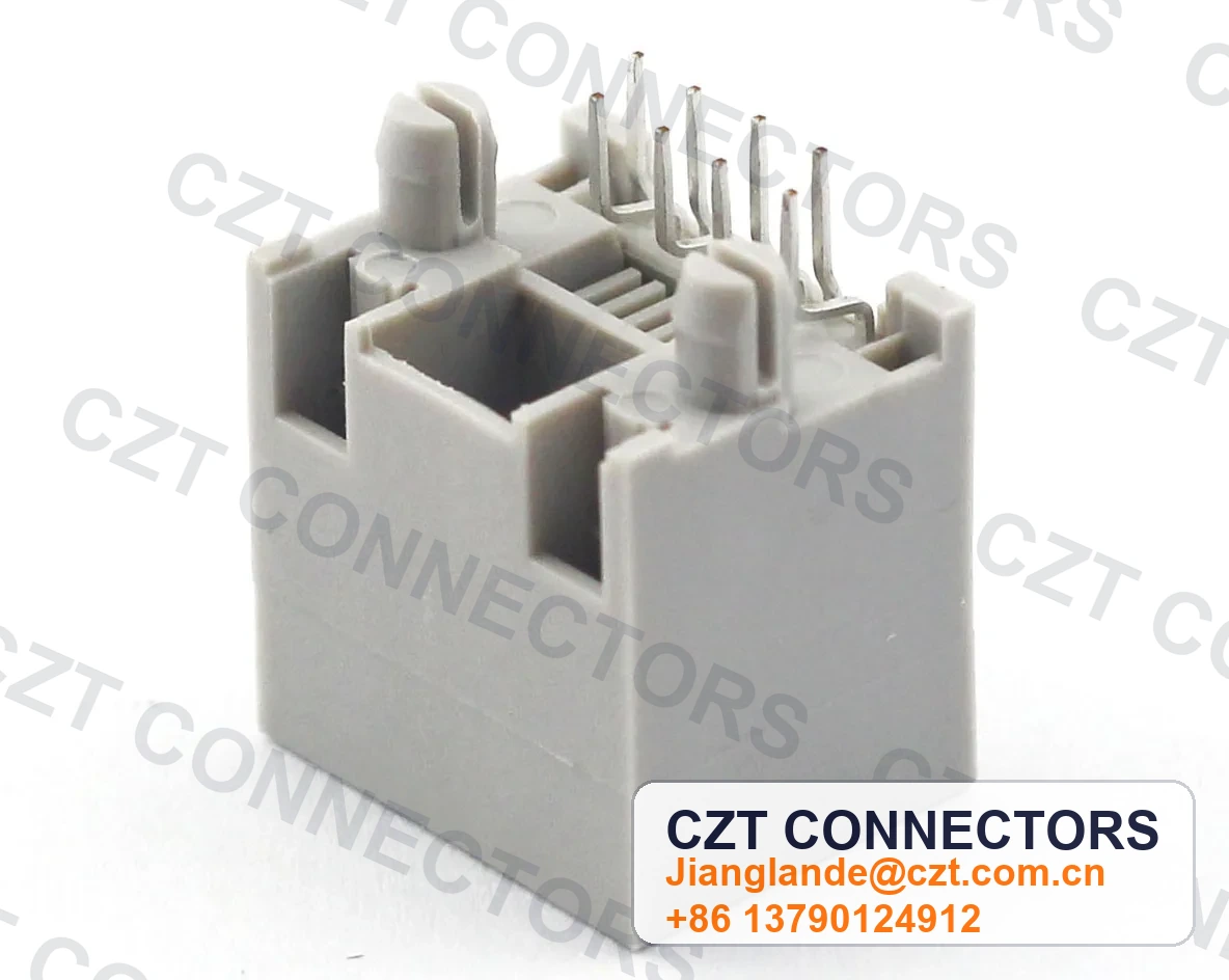 Single-Port PCB Mount Shielded LED RJ45 Modular Jack