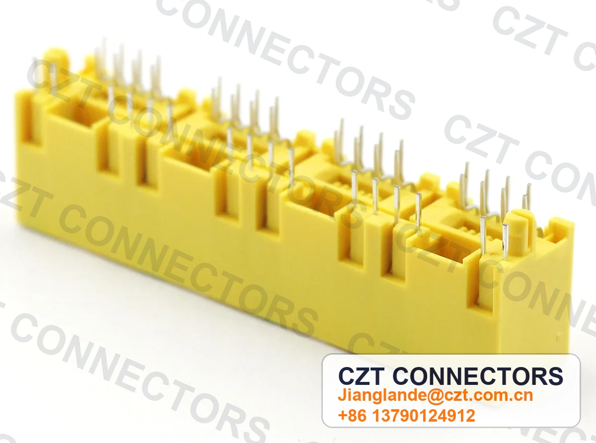Quad-Port PCB Mount Shielded LED RJ45 Modular Jack