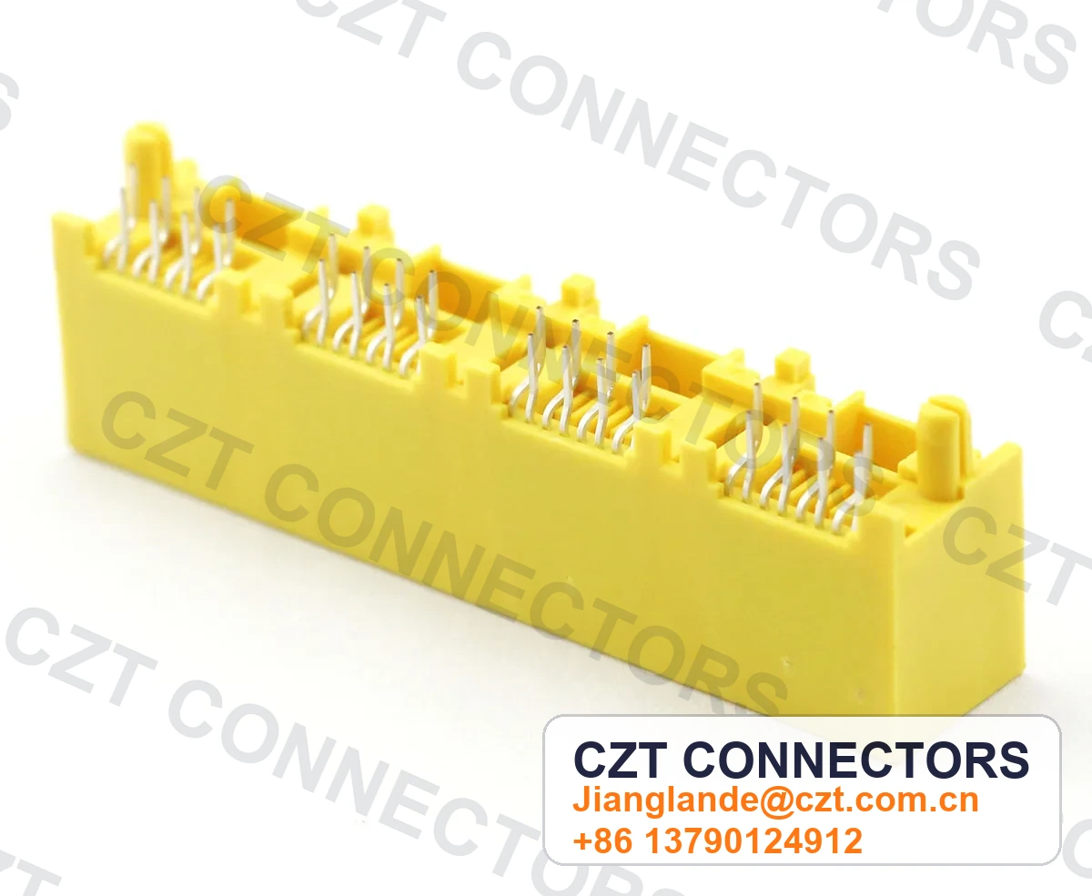 Quad-Port PCB Mount Shielded LED RJ45 Modular Jack