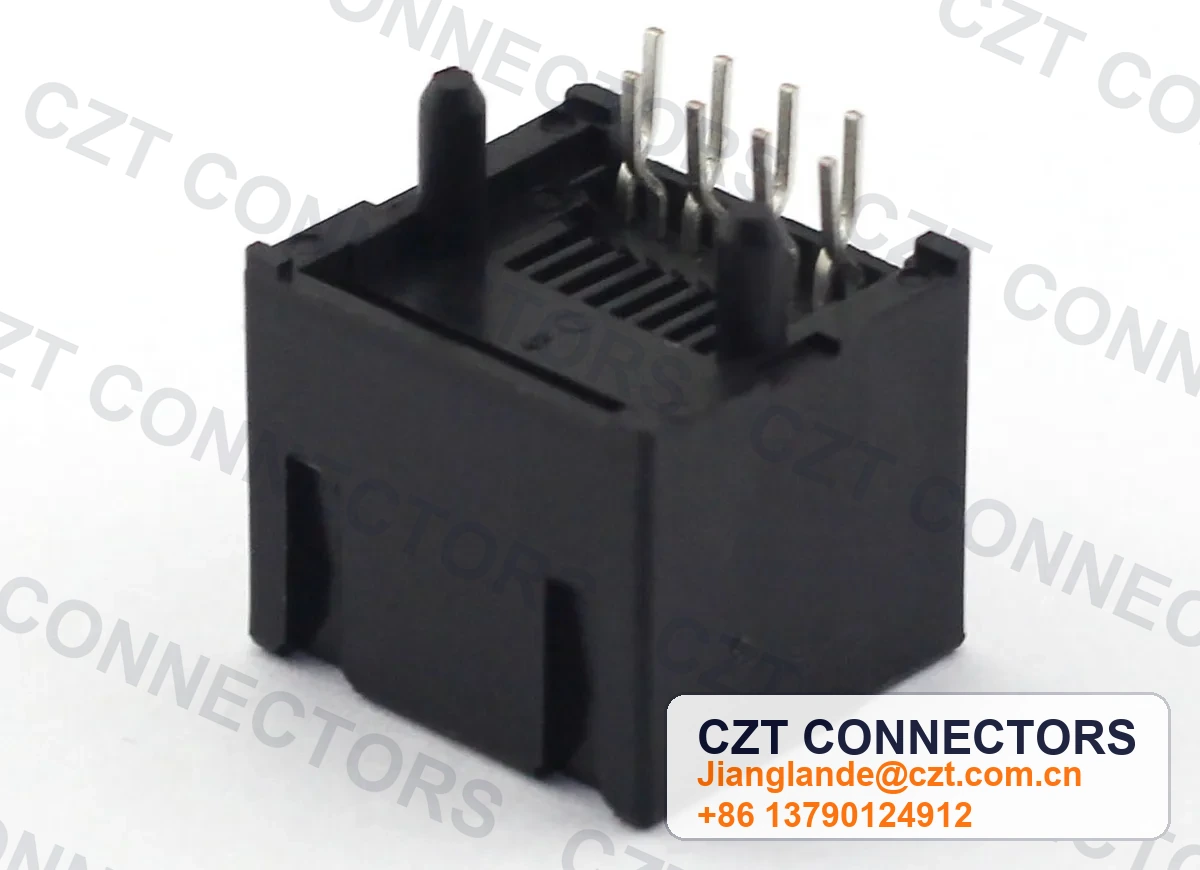 Single-Port PCB Mount Shielded RJ45 Modular Jack