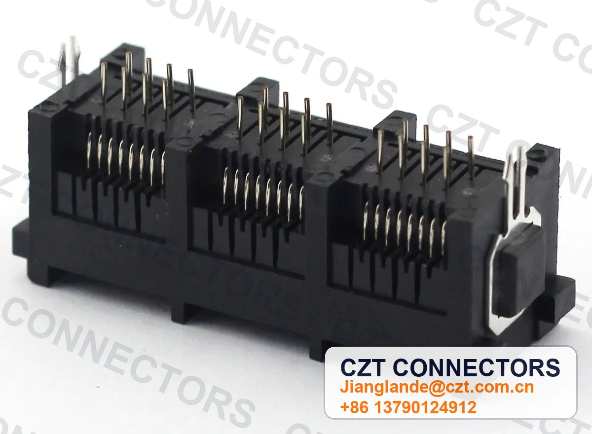 Single-Port Vertical Shielded RJ45 Modular Jack