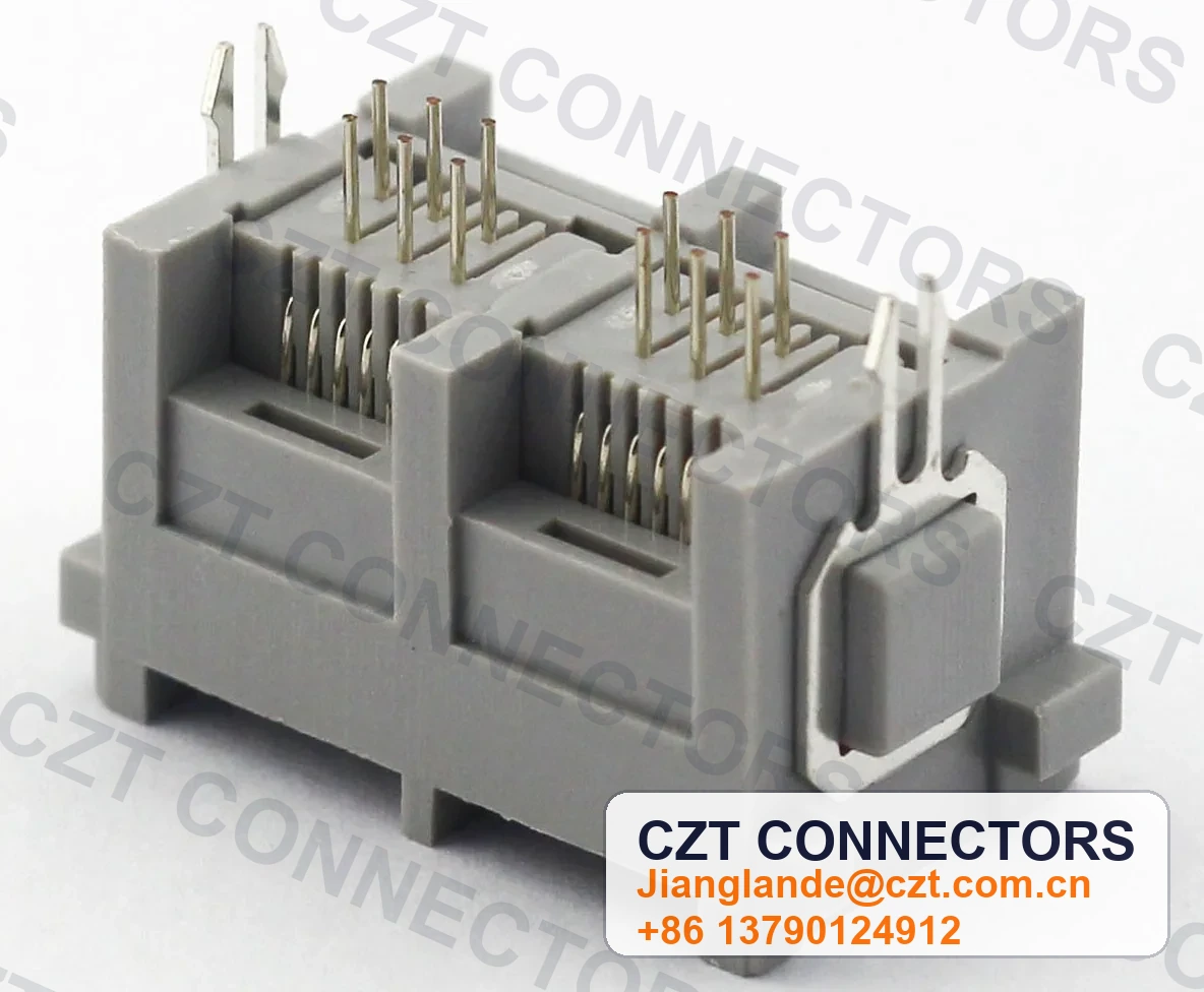 Dual-Port Vertical Shielded Modular Jack