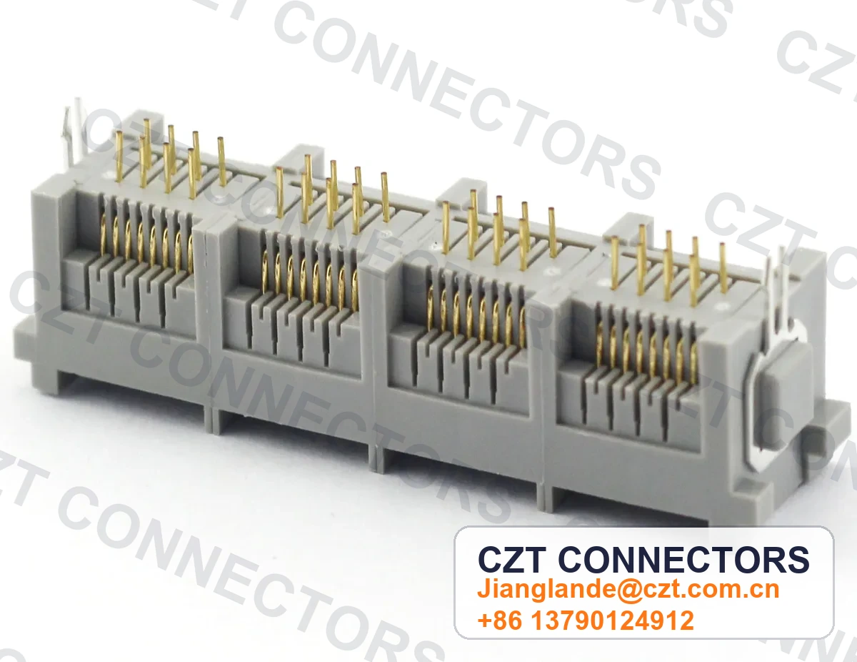Single-Port Vertical Shielded RJ45 Modular Jack