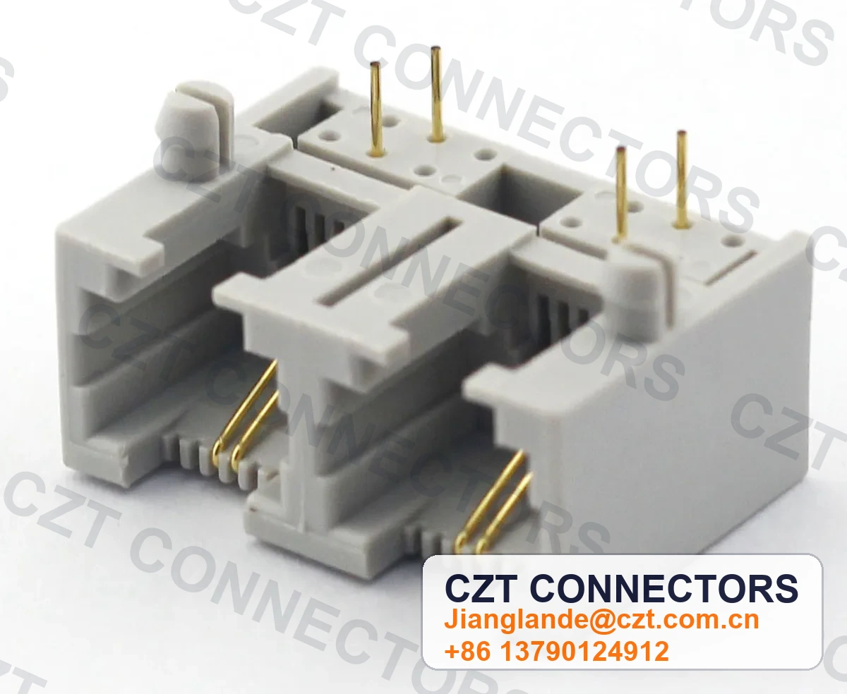 Dual-Port PCB Mount Shielded Modular Jack