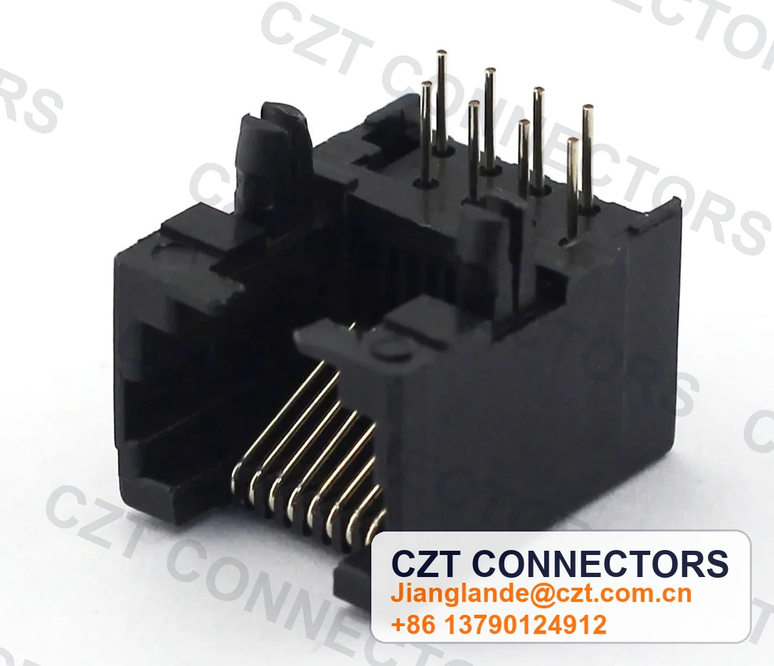 Single-Port PCB Mount Shielded RJ45 Modular Jack