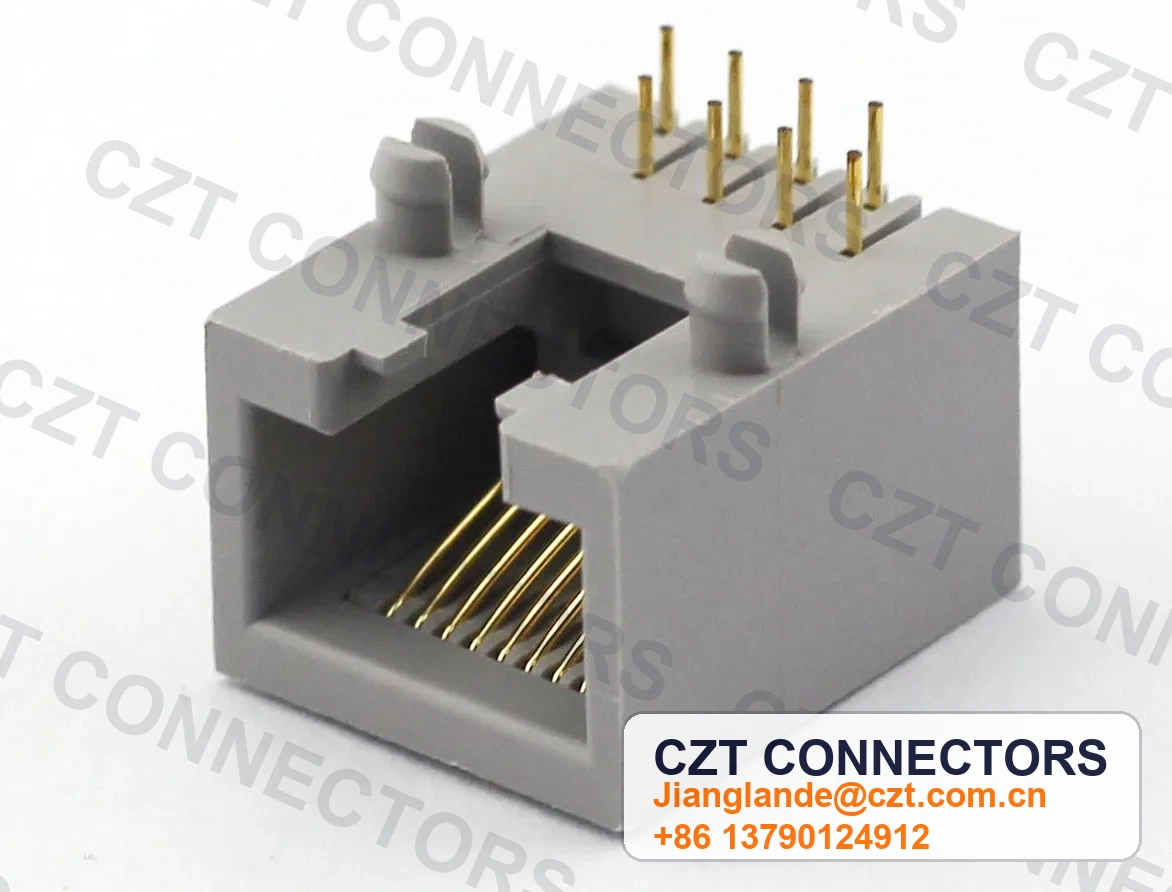 Single-Port PCB Mount Shielded RJ45 Modular Jack