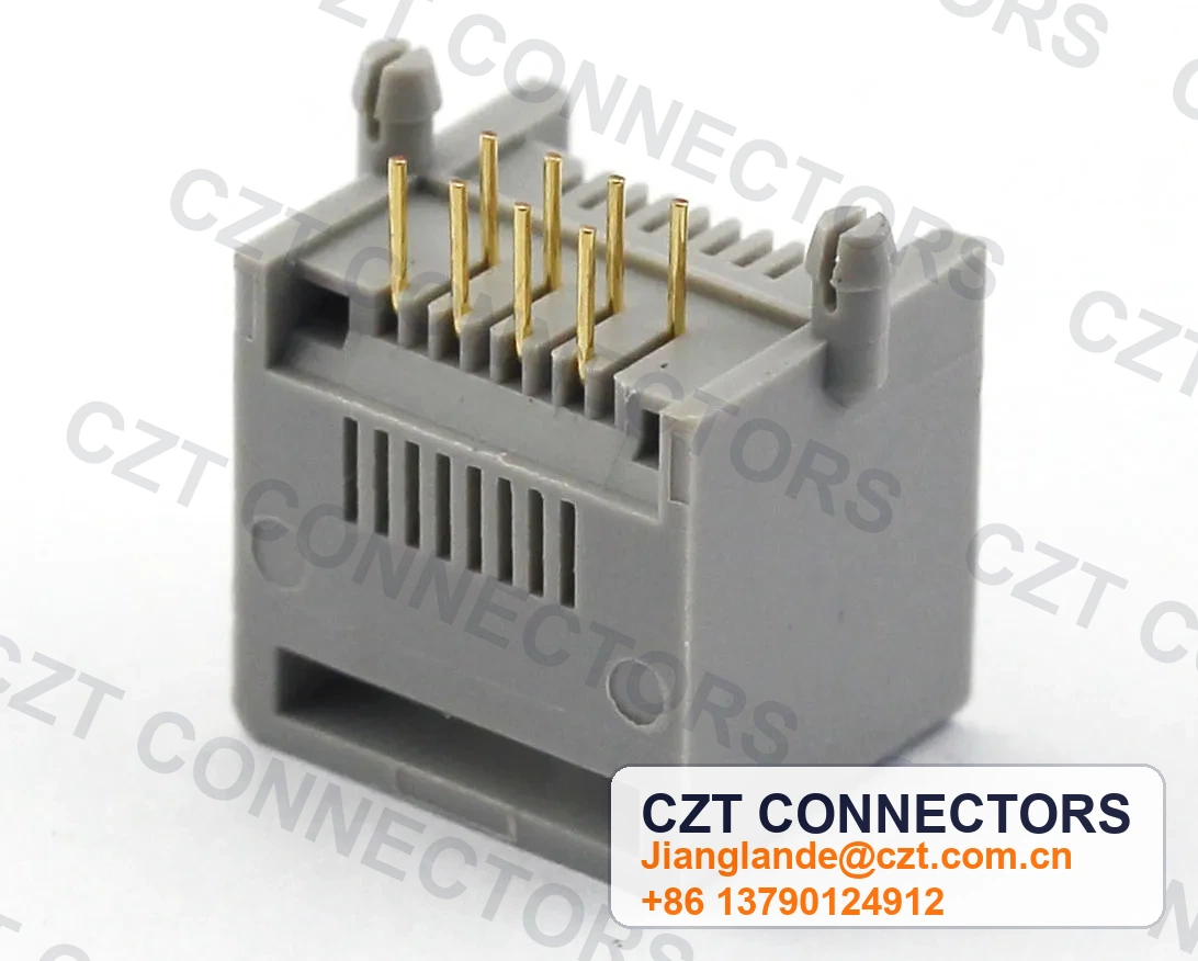 Single-Port PCB Mount Shielded RJ45 Modular Jack