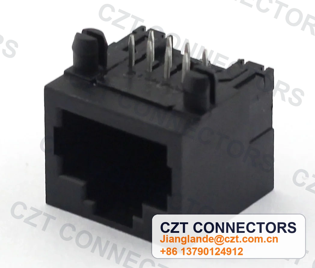 Single-Port PCB Mount Shielded LED RJ45 Modular Jack