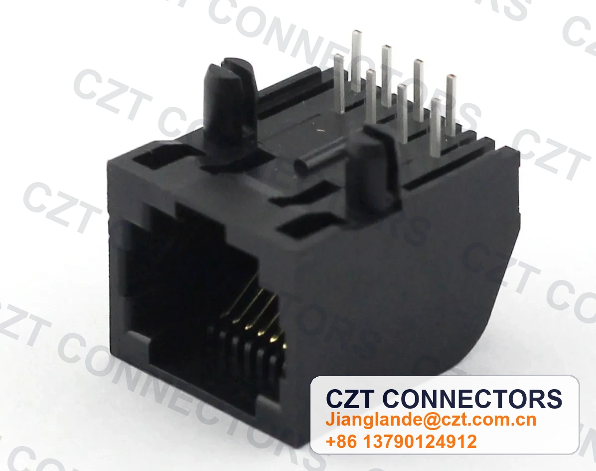 Single-Port PCB Mount Shielded RJ45 Modular Jack