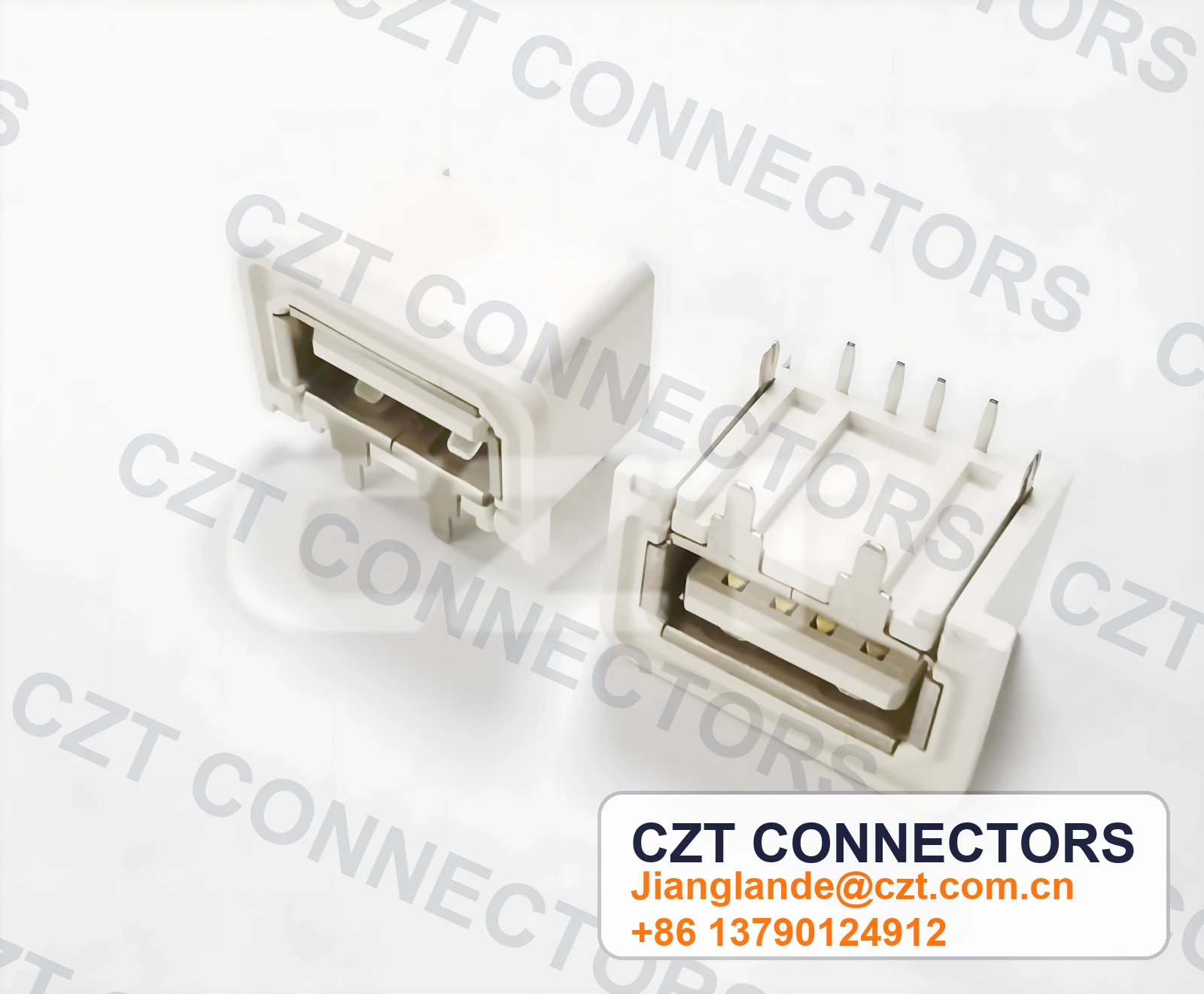 USB 2.0 Type-A Female Receptacle Board/Panel-Mount Connector