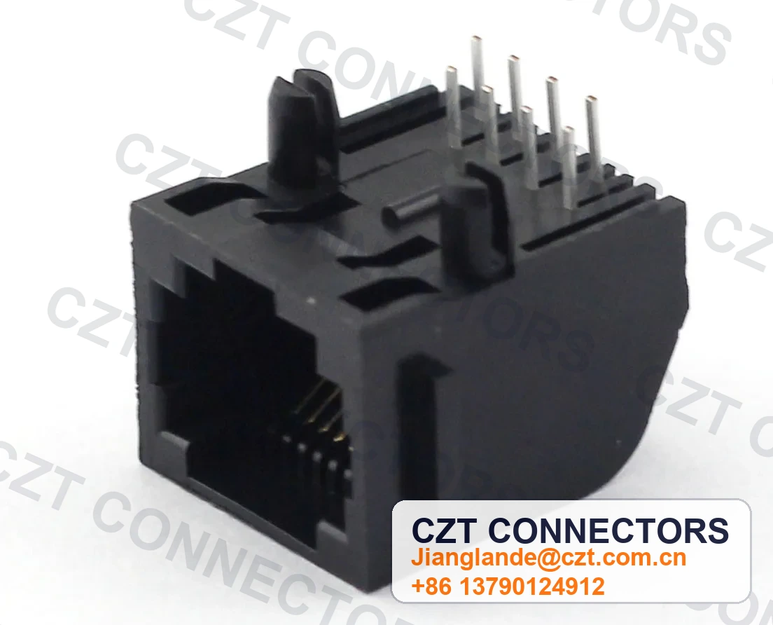 Single-Port PCB Mount Shielded RJ45 Modular Jack