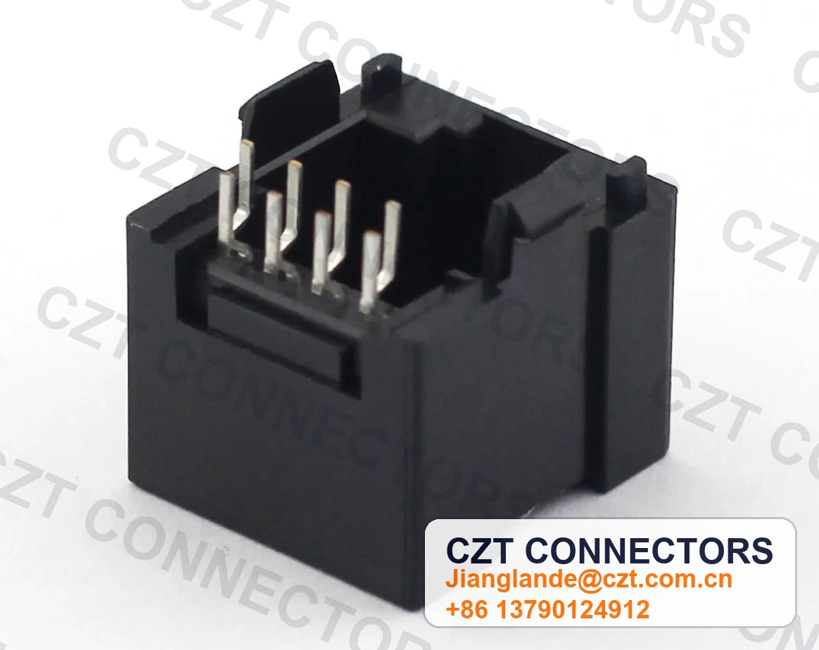 Single-Port PCB Mount Shielded RJ45 Modular Jack