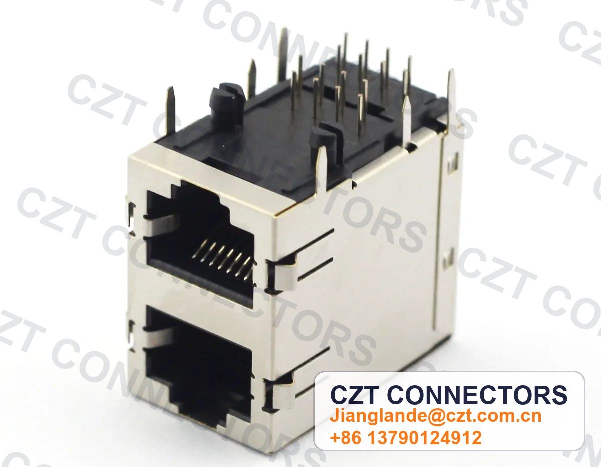 Single-Port PCB Mount Shielded RJ45 Modular Jack