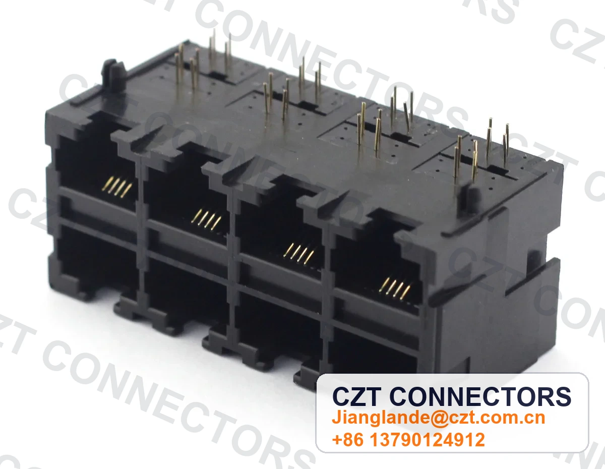 Single-Port PCB Mount Unshielded RJ45 Modular Jack