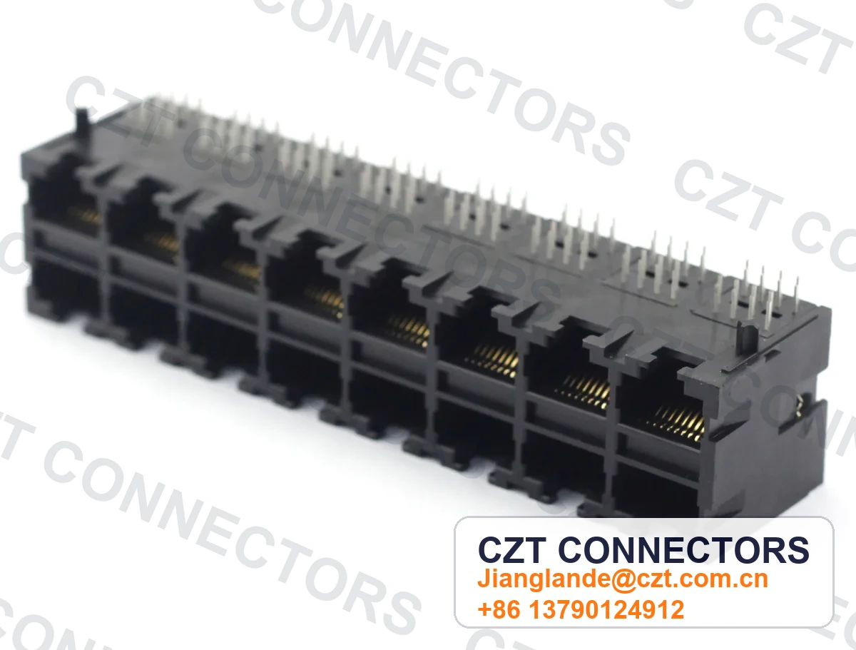 Single-Port PCB Mount Shielded RJ45 Modular Jack