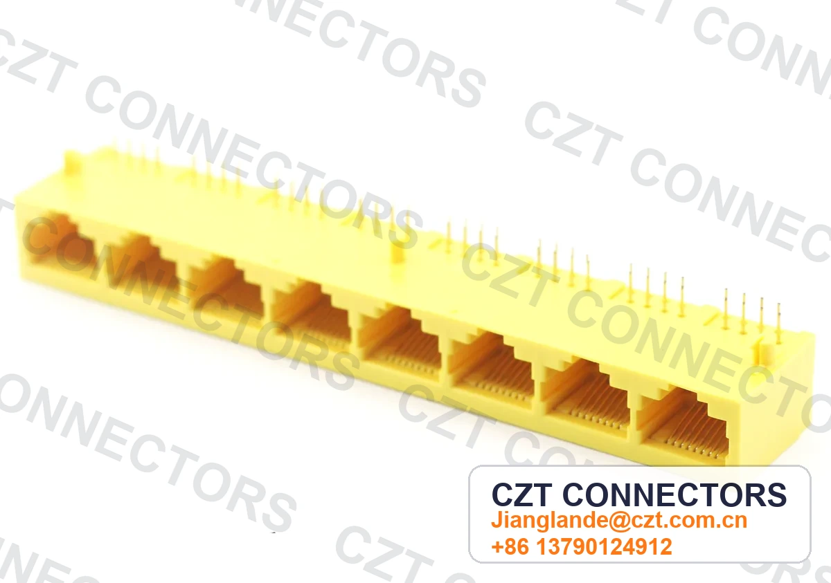Single-Port PCB Mount Shielded RJ45 Modular Jack