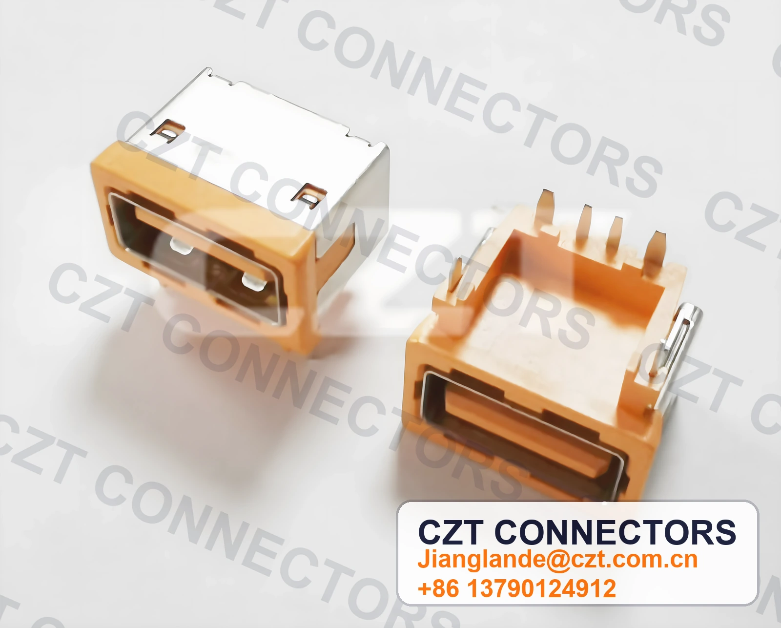 USB 2.0 Type-A Female Receptacle Board/Panel-Mount Connector