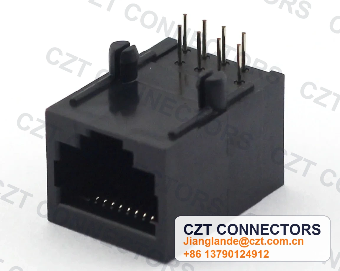 Single-Port PCB Mount Shielded RJ45 Modular Jack