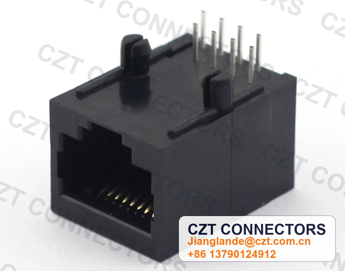 Single-Port PCB Mount Shielded RJ45 Modular Jack