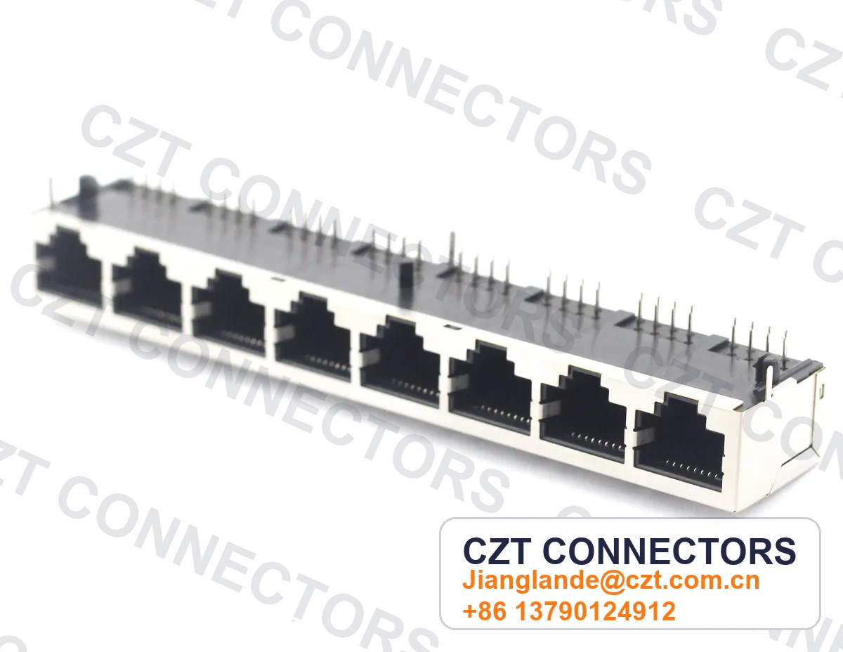Single-Port PCB Mount Shielded RJ45 Modular Jack