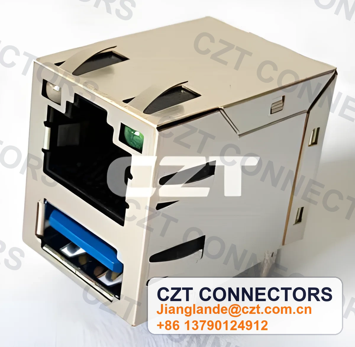 Single-Port PCB Mount ICM RJ45 Integrated Magnetics Jack