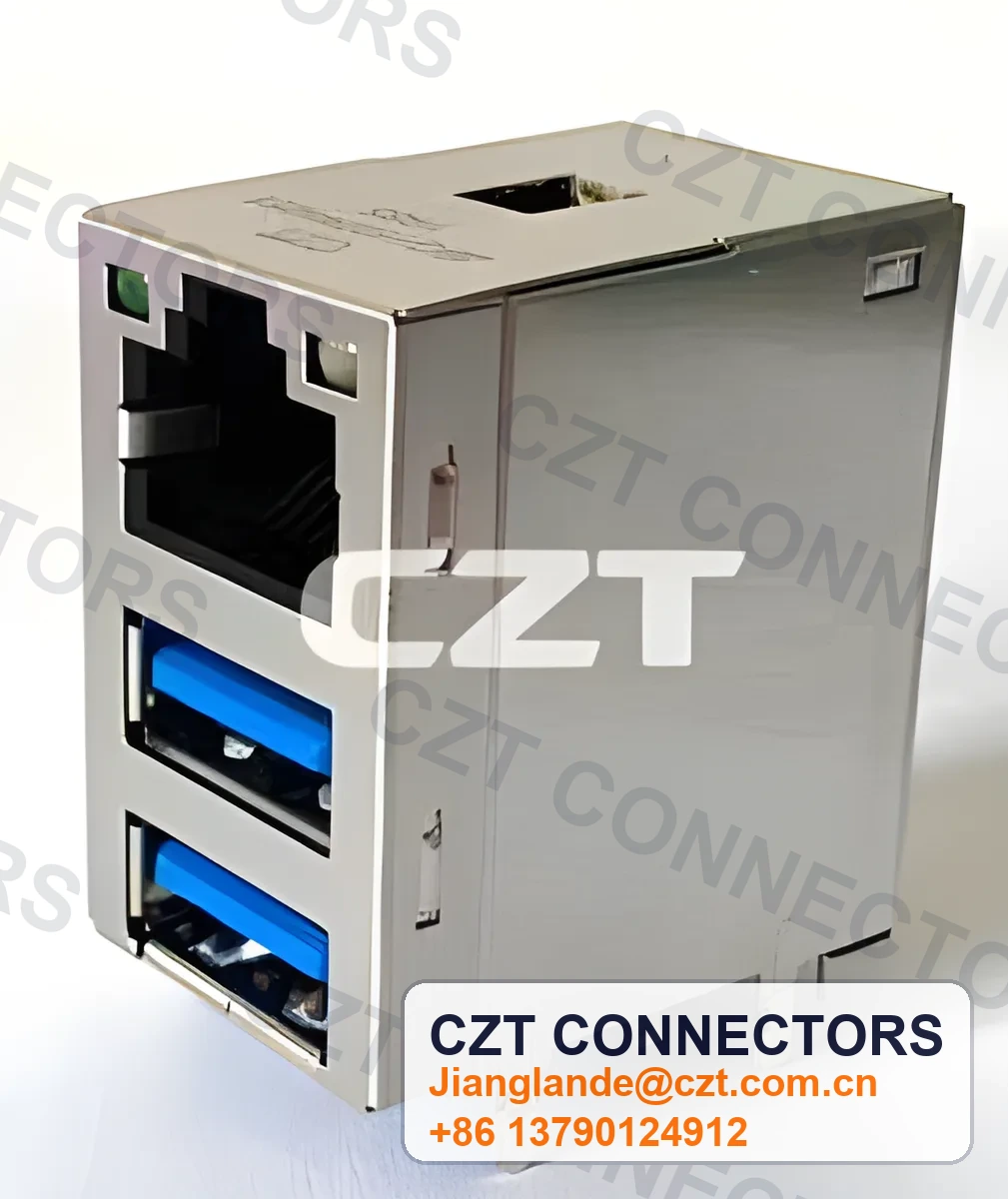 Single-Port PCB Mount ICM RJ45 Integrated Magnetics Jack