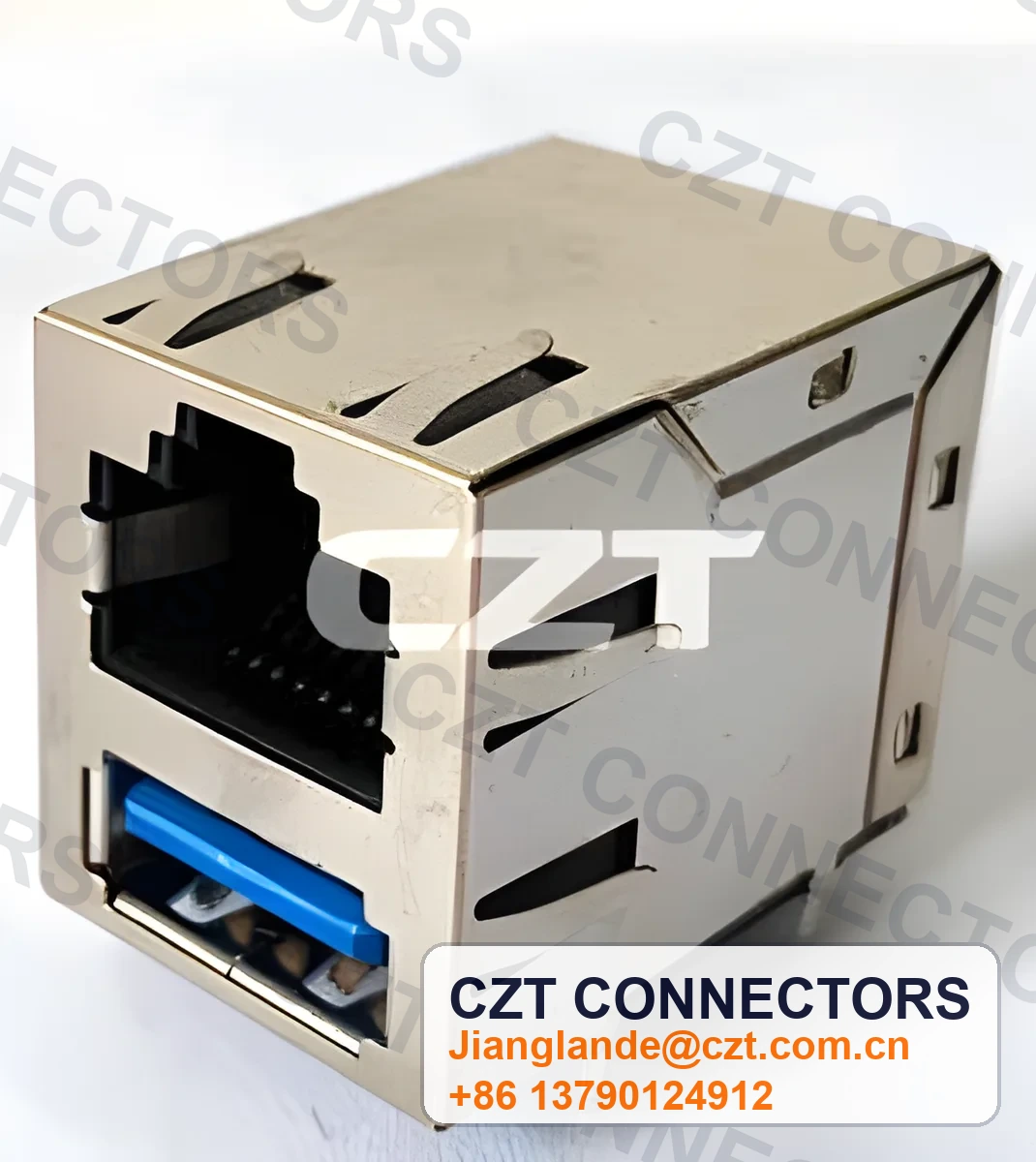 Single-Port PCB Mount ICM RJ45 Integrated Magnetics Jack