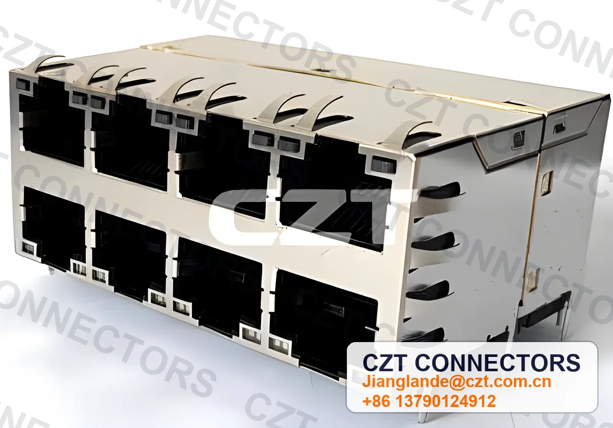 Single-Port PCB Mount ICM RJ45 Integrated Magnetics Jack