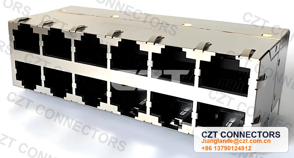 Single-Port PCB Mount ICM RJ45 Integrated Magnetics Jack