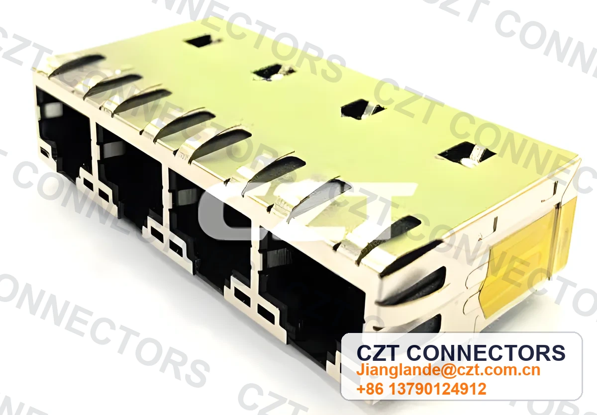 Single-Port PCB Mount ICM RJ45 Integrated Magnetics Jack