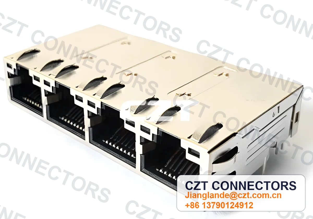 Single-Port PCB Mount ICM RJ45 Integrated Magnetics Jack