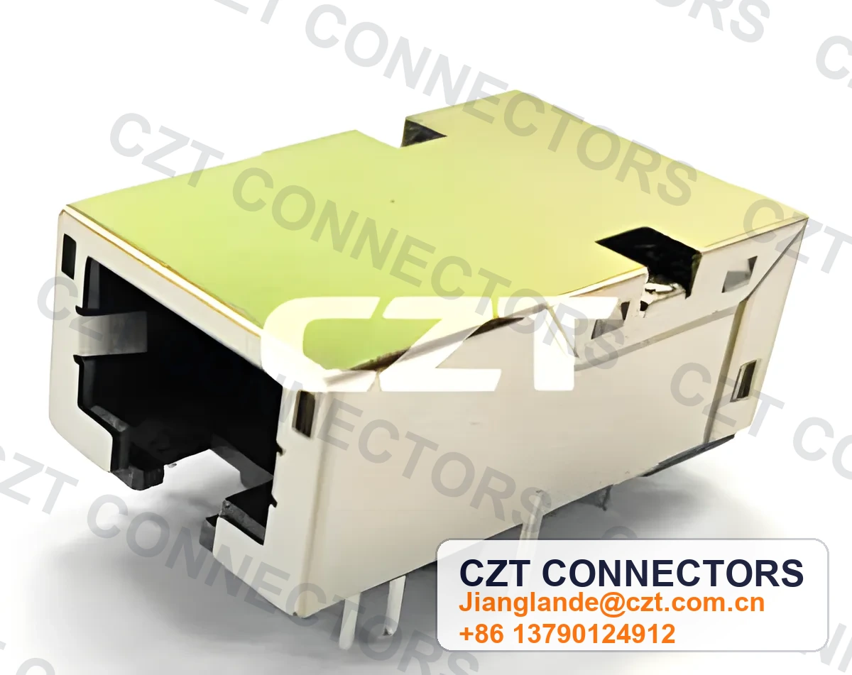 Single-Port PCB Mount ICM RJ45 Integrated Magnetics Jack