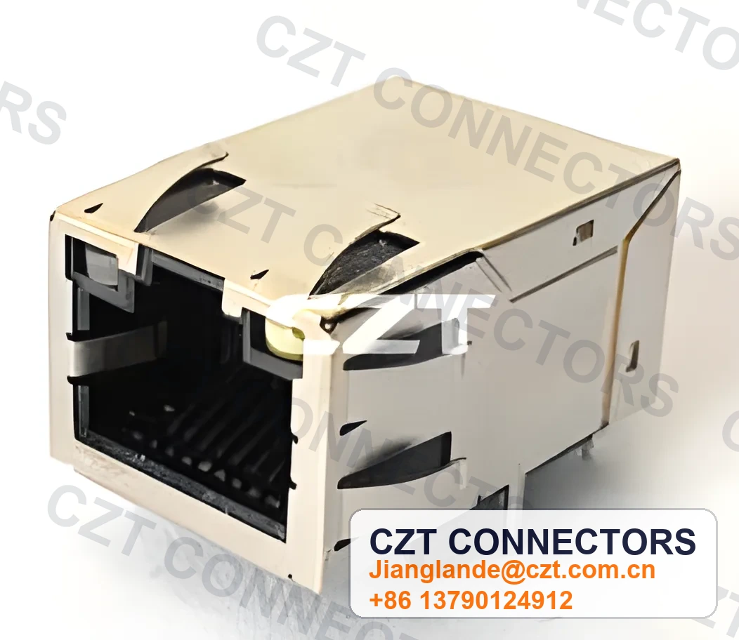 Single-Port PCB Mount ICM RJ45 Integrated Magnetics Jack