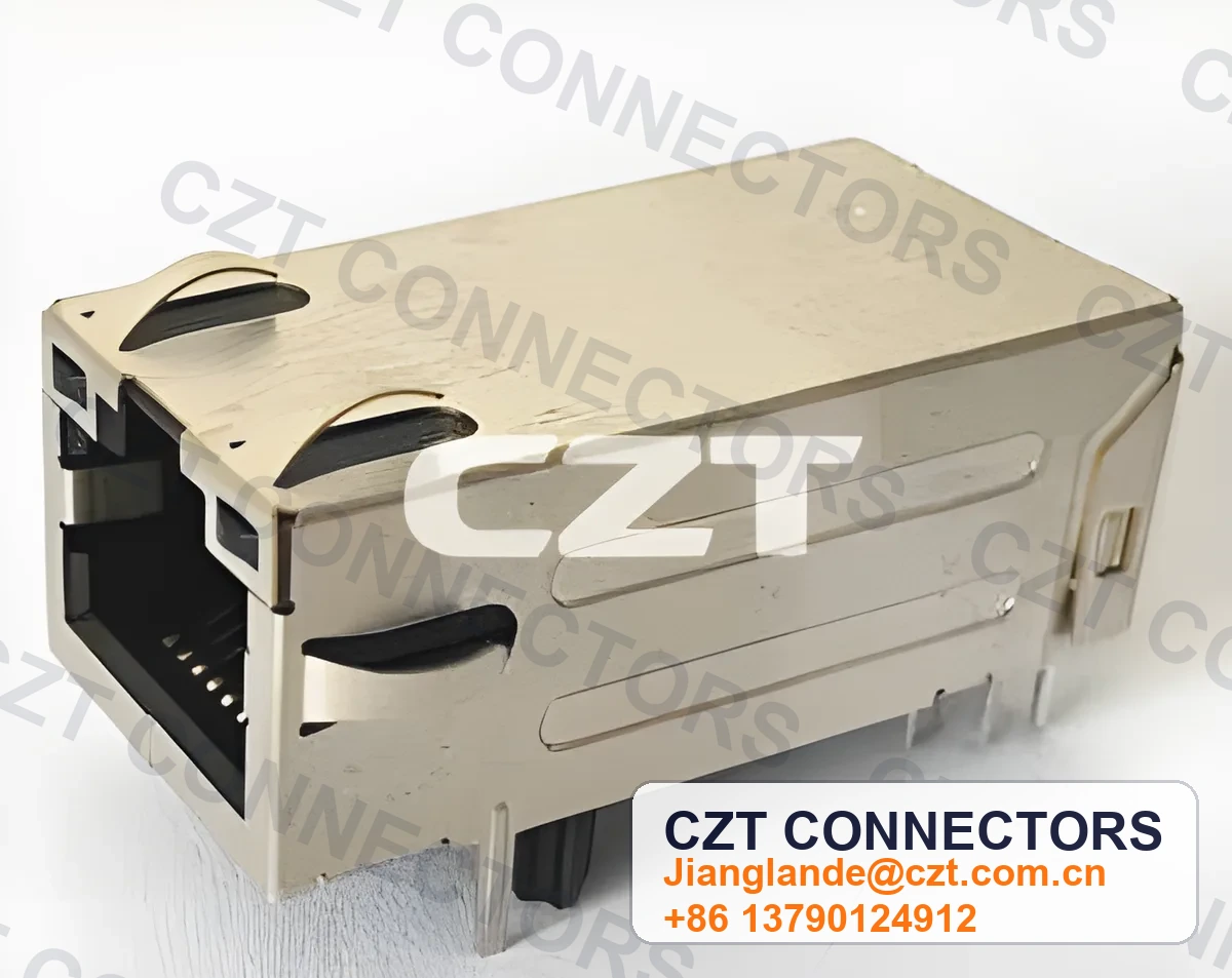 Single-Port PCB Mount ICM RJ45 Integrated Magnetics Jack