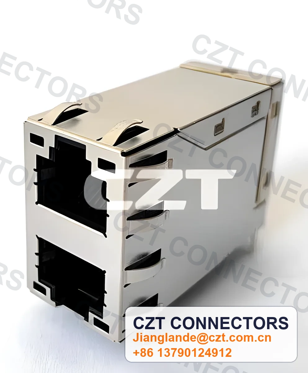 Single-Port PCB Mount ICM RJ45 Integrated Magnetics Jack
