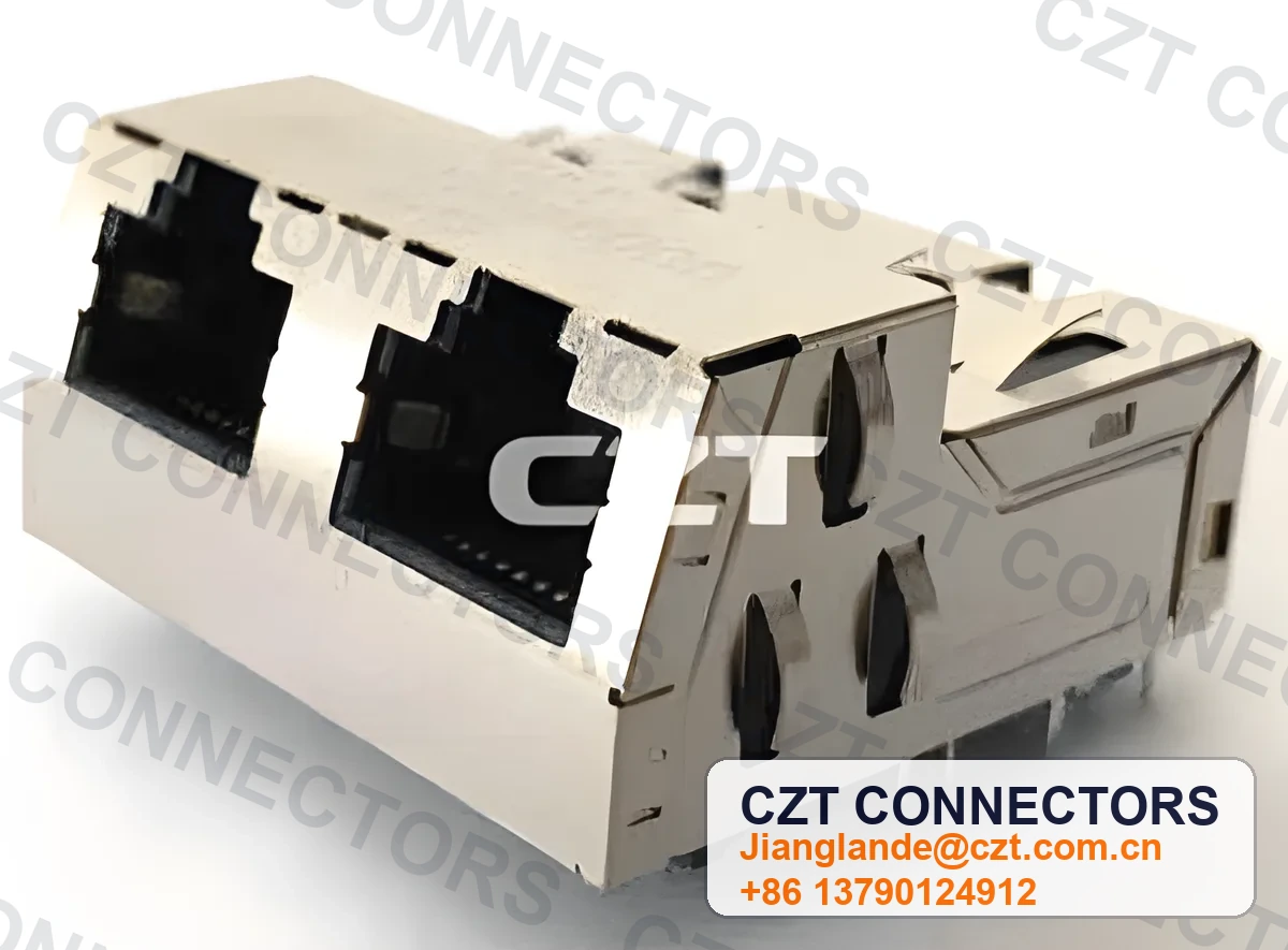 Single-Port PCB Mount ICM RJ45 Integrated Magnetics Jack