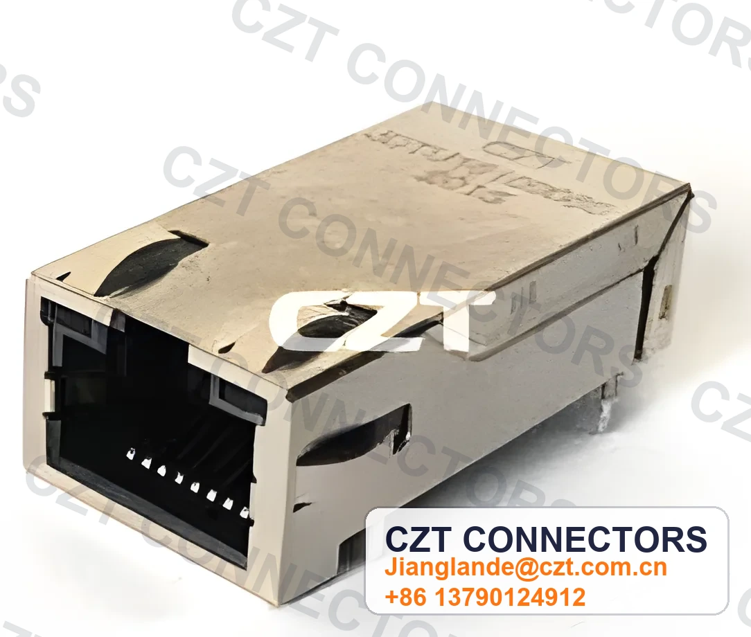 Single-Port PCB Mount ICM RJ45 Integrated Magnetics Jack