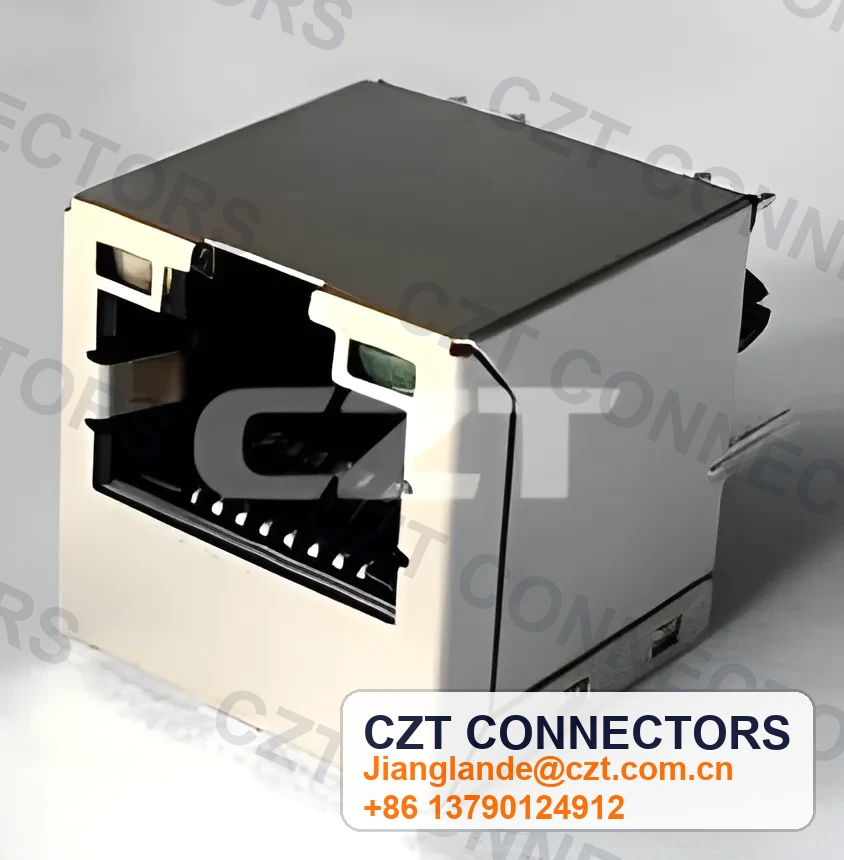 Single-Port PCB Mount ICM RJ45 Integrated Magnetics Jack